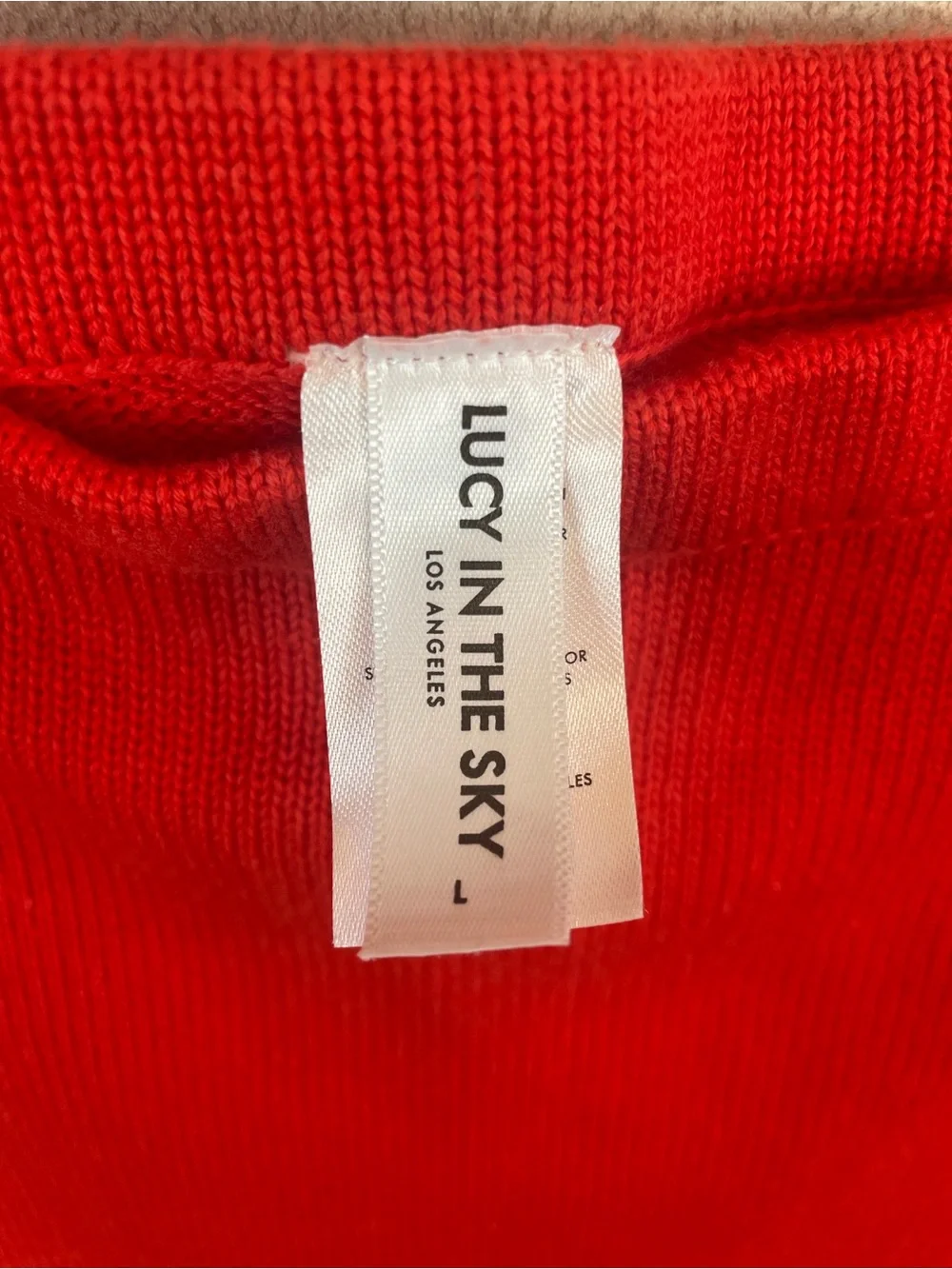 Lucy in the Sky Red Distressed Knit Two-Piece Dress Set Size L NWOT
